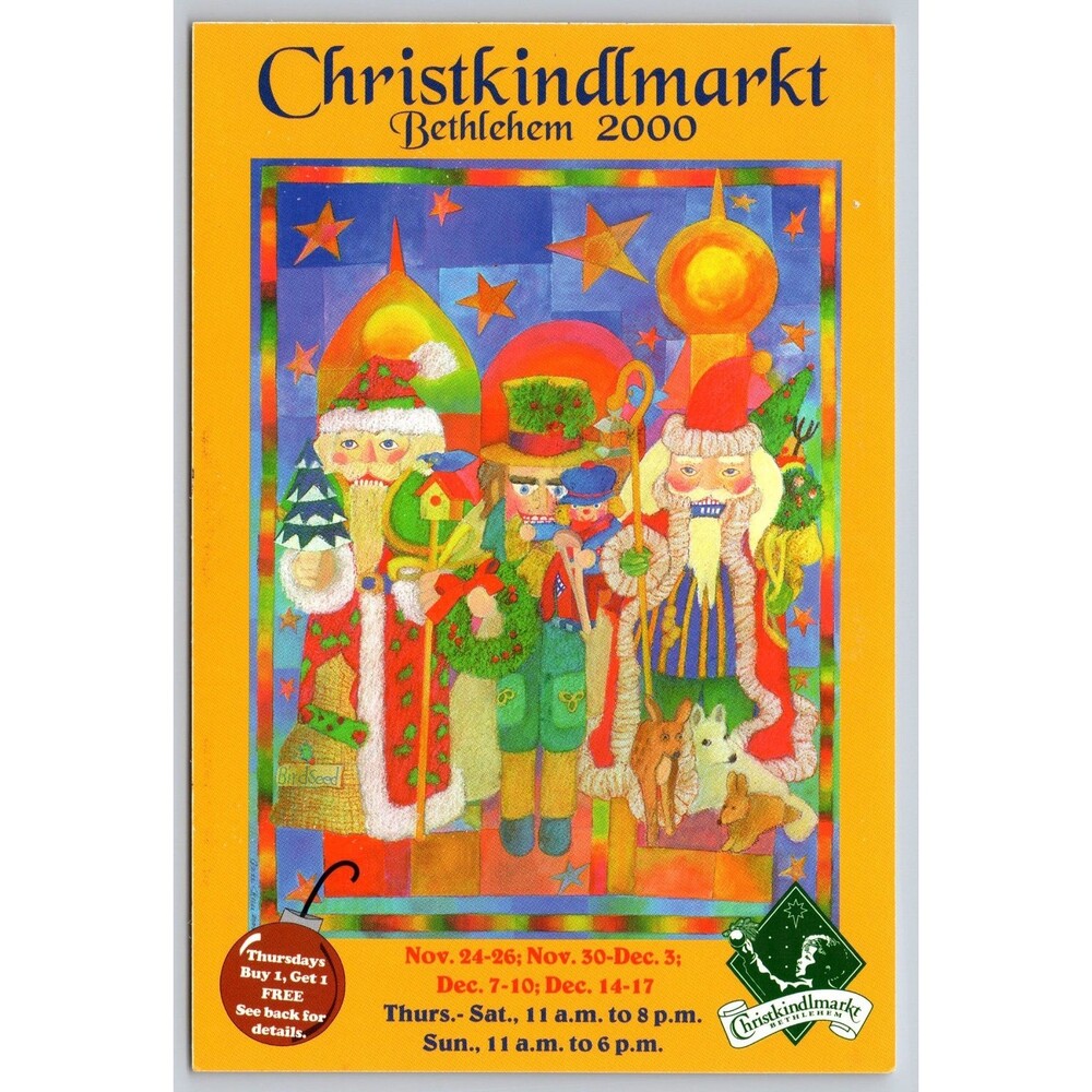 Advertising Postcard Christkindlmarkt Bethlehem Pennsylvania 2000 Vintage PA